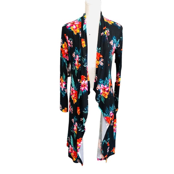 $10 SALE! NWT 2pc MINETTE Black Floral Bodycon Jumpsuit & Duster Set - Picture 11 of 16